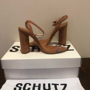 Schutz Geisy Leather Sandal Women's Brown 5.5B